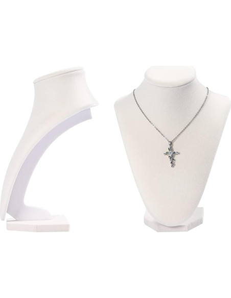 Soporte de exhibición de collar Julysky de terciopelo beige