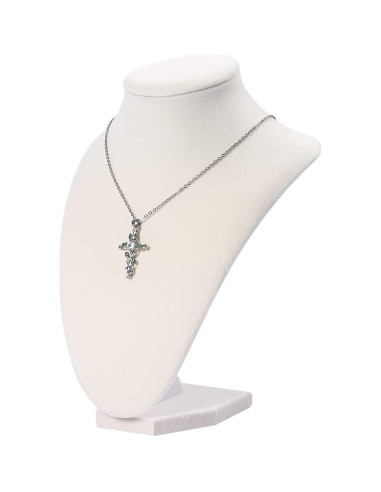 Soporte de exhibición de collar Julysky de terciopelo beige