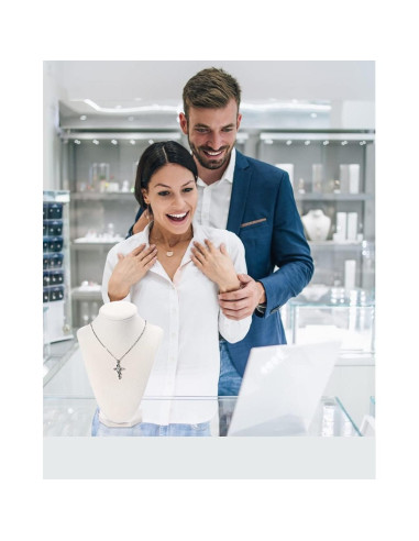 Soporte de exhibición de collar Julysky de terciopelo beige