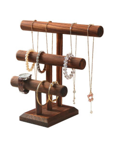 Soporte para pulseras Julysky de madera maciza, 3 niveles