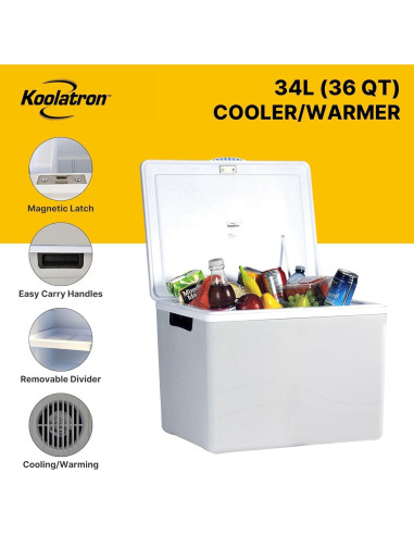 Koolatron Enfriador/Calentador Eléctrico 34L 12V Portátil