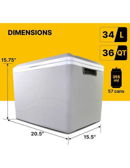 Koolatron Enfriador/Calentador Eléctrico 34L 12V Portátil
