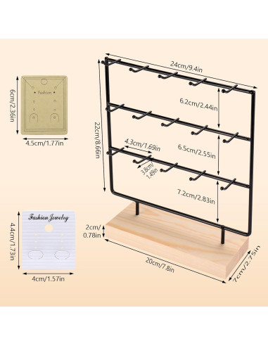Soporte para Pendientes RNTBWD 3 Niveles 15 Ganchos Negro