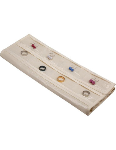 Organizador de Joyería Colgante BB Brotrade 80 Bolsillos Beige