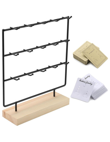 Soporte para Pendientes RNTBWD 3 Niveles 15 Ganchos Negro