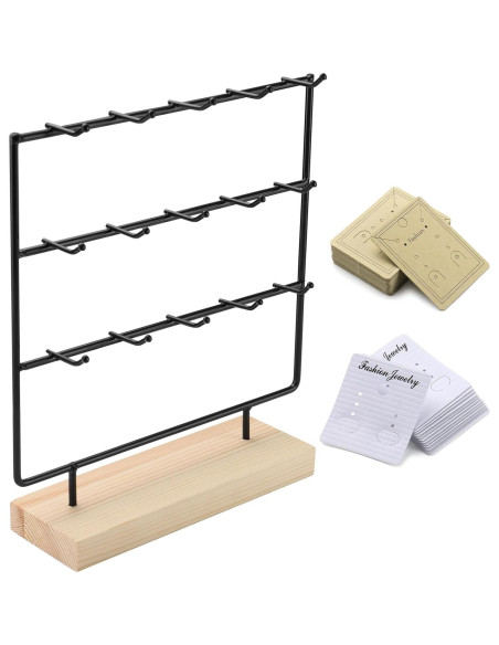 Soporte para Pendientes RNTBWD 3 Niveles 15 Ganchos Negro