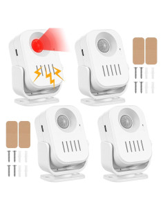 Sensor de Movimiento Infrarrojo PIR Relaxweex 4 Pcs Alarma Timbre