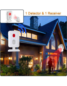 Sensor de Movimiento Inalámbrico HoneTeek con Timbres 2