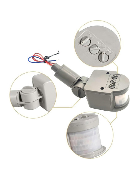 Detector de Movimiento PIR HANNAHONG Gris 12m Impermeable