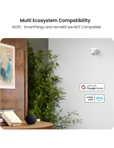 Sensor de Movimiento WiFi TREATLIFE WPIR, Detección 7m, Sin Hub