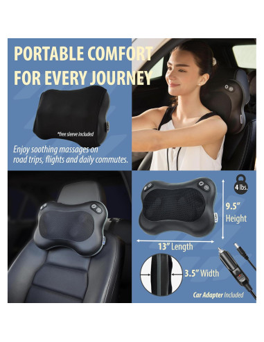 Masajeador Eléctrico Zyllion ZMA-34 con Calor y 2 Velocidades