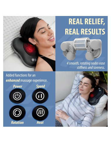 Masajeador Eléctrico Zyllion ZMA-34 con Calor y 2 Velocidades