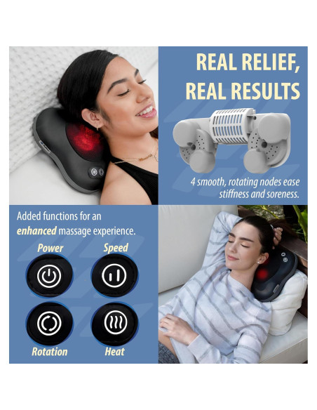 Masajeador Eléctrico Zyllion ZMA-34 con Calor y 2 Velocidades