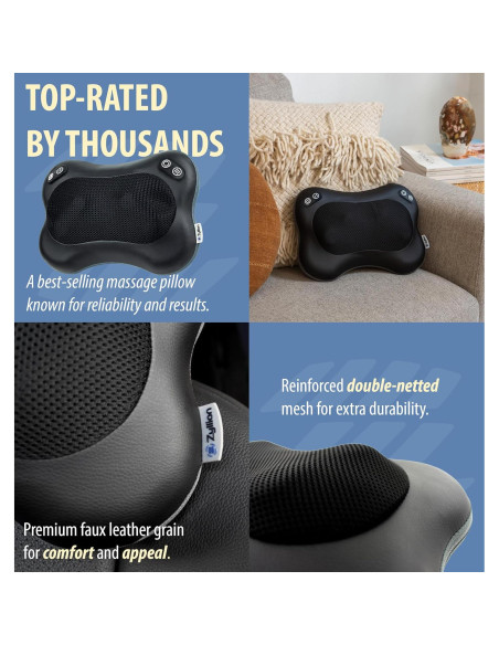 Masajeador Eléctrico Zyllion ZMA-34 con Calor y 2 Velocidades