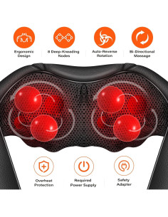 Masajeador Eléctrico de Cuello y Espalda WERTYI con Calor 3D 2