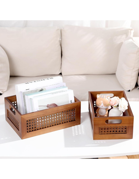 Juego de 4 Cestas de Almacenamiento de Madera LaMorée