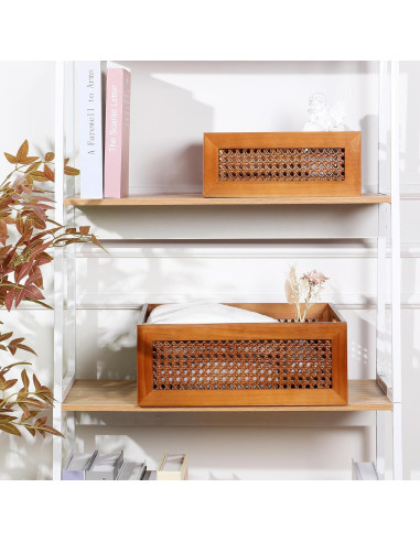 Juego de 4 Cestas de Almacenamiento de Madera LaMorée