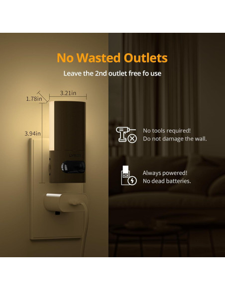 Luz Nocturna LED Lyridz con Sensor de Movimiento 150 Lúmenes