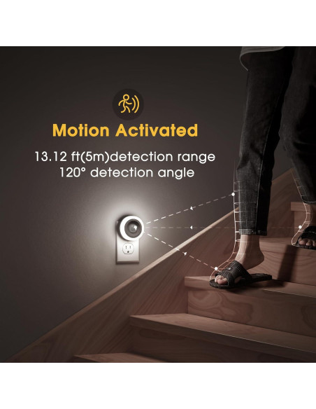 Luz Nocturna Briignite con Sensor de Movimiento 2 Pzas 0.6W