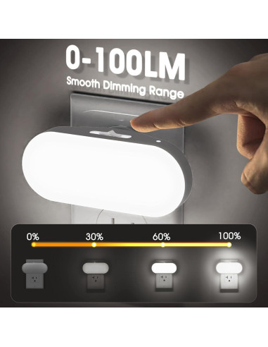 Luz Nocturna Enchufable Briignite 1W Regulable 2Pack Blanca