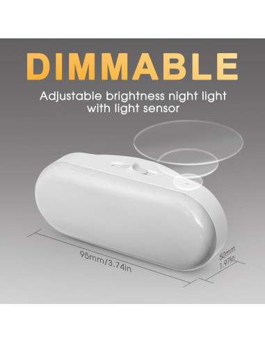 Luz Nocturna Enchufable Briignite 1W Regulable 2Pack Blanca