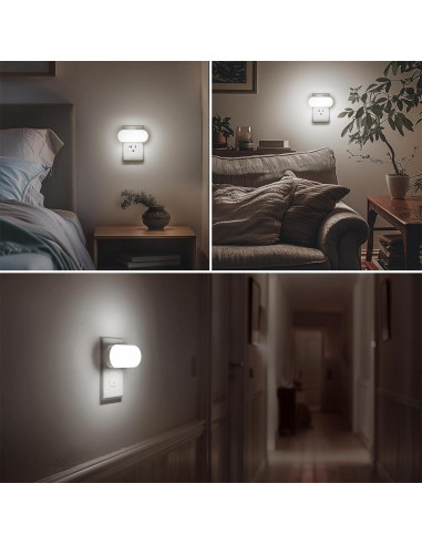 Luz Nocturna Enchufable Briignite 1W Regulable 2Pack Blanca