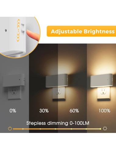 Luz Nocturna LED Regulable L LOHAS, 2 Paquete 100 Lúmenes