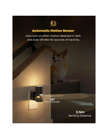 Luz Nocturna Enchufable L LOHAS LED con Sensor de Movimiento 3000K