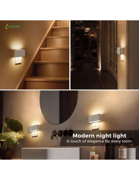 Luz Nocturna LED Regulable L LOHAS, 2 Paquete 100 Lúmenes