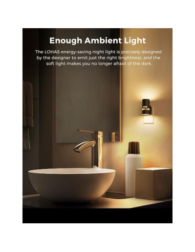 Luz Nocturna Enchufable L LOHAS LED con Sensor de Movimiento 3000K