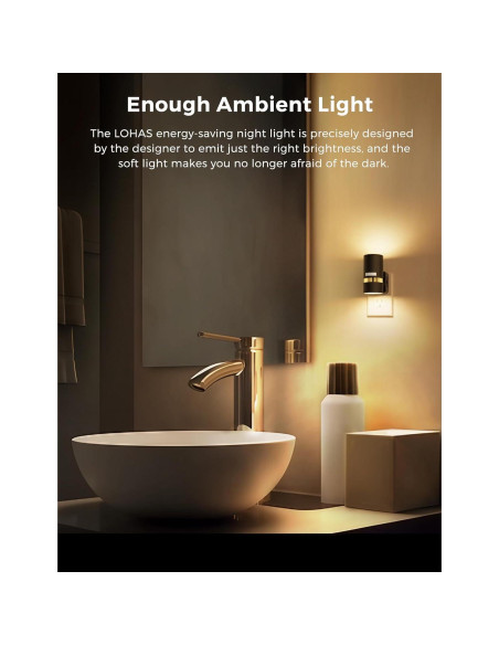 Luz Nocturna Enchufable L LOHAS LED con Sensor de Movimiento 3000K