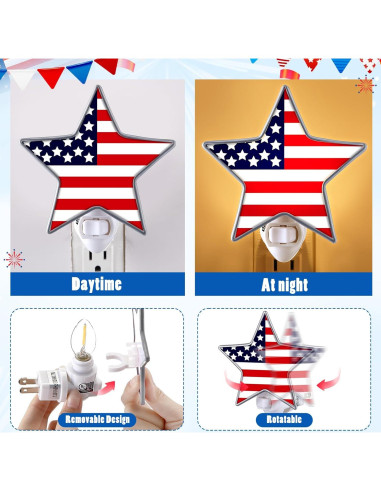 Luz Nocturna Estrella 4 de Julio Kittmip LED Acrílica