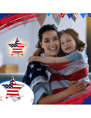 Luz Nocturna Estrella 4 de Julio Kittmip LED Acrílica