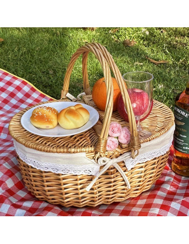 Canasta de Picnic Grande OrgaNatureQueen con Manta 39.1 cm