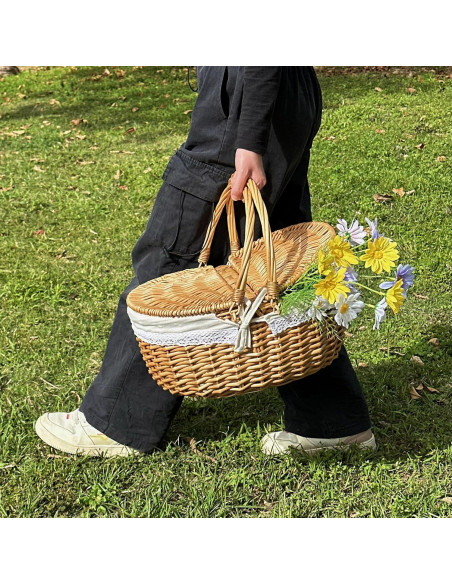 Canasta de Picnic Grande OrgaNatureQueen con Manta 39.1 cm