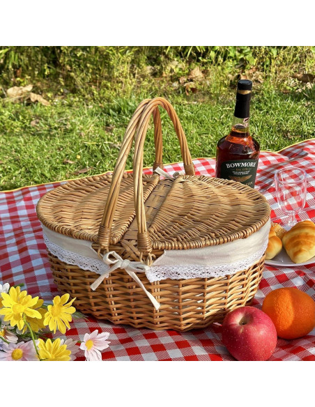 Canasta de Picnic Grande OrgaNatureQueen con Manta 39.1 cm
