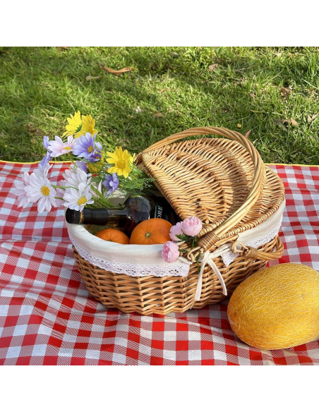 Canasta de Picnic Grande OrgaNatureQueen con Manta 39.1 cm