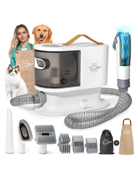 Aspiradora Acicalamiento Mascotas ExcegBot G20 12kPa 5 Herramientas