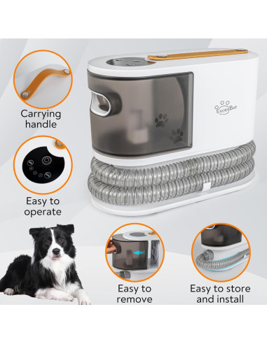 Aspiradora Acicalamiento Mascotas ExcegBot G20 12kPa 5 Herramientas