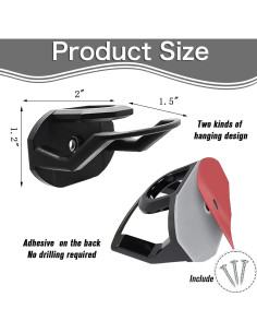 Ganchos Adhesivos para Sombreros RUIPBOTE 24 Piezas Negro 2