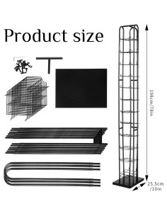 Soporte de Sombreros de Pie Tandefio 198 cm Negro 12 Niveles 2
