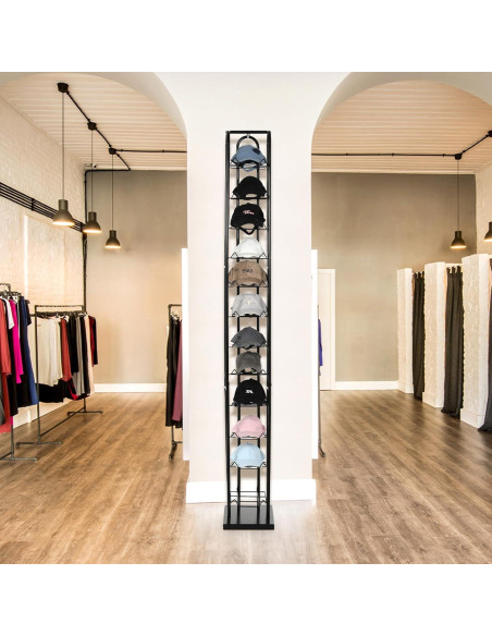 Soporte de Sombreros de Pie Tandefio 198 cm Negro 12 Niveles