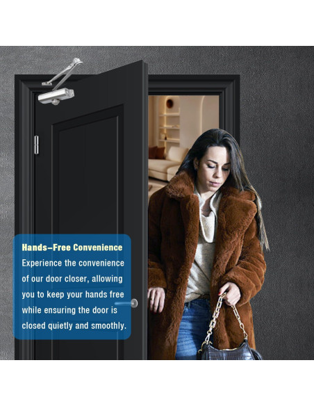 Cerradura automática Ougourim plateada para puertas 40-65 kg