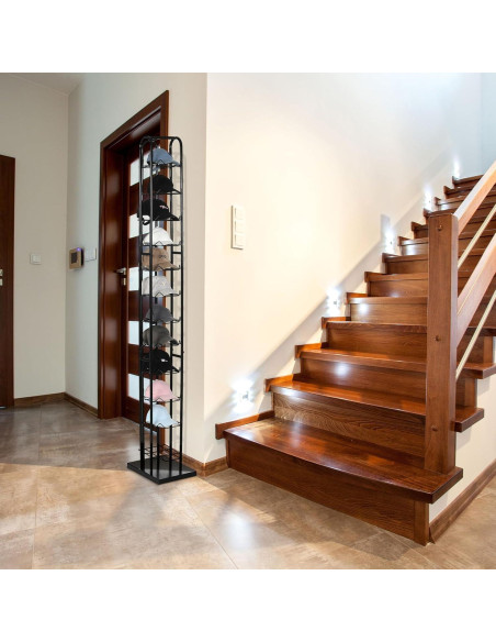 Soporte de Sombreros de Pie Tandefio 198 cm Negro 12 Niveles