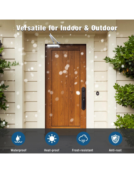 Cerradura automática Ougourim plateada para puertas 40-65 kg