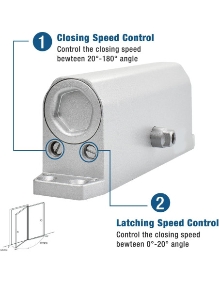 Cerradura automática Ougourim plateada para puertas 40-65 kg