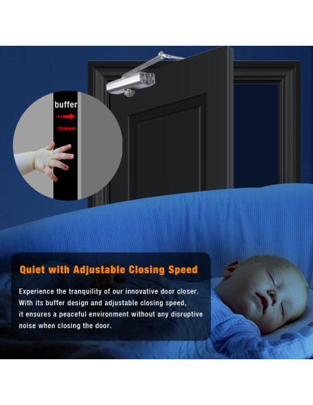 Cerradura automática Ougourim plateada para puertas 40-65 kg