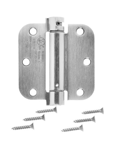Bisagra de puerta automática Amazon Basics 8.9 cm níquel satinado