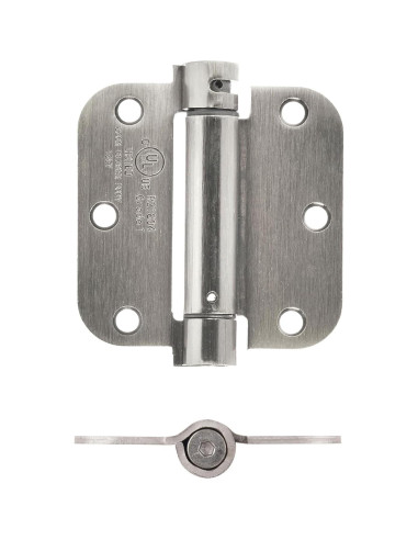 Bisagra de puerta automática Amazon Basics 8.9 cm níquel satinado