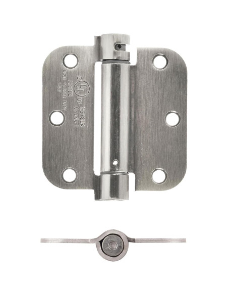 Bisagra de puerta automática Amazon Basics 8.9 cm níquel satinado